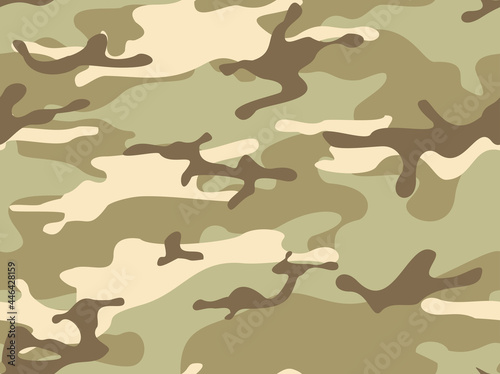 Camouflage seamless pattern. Military texture. Print on fabric and clothing. Vector illustration