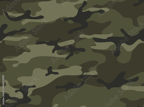 Camouflage seamless pattern. Military texture. Print on fabric and clothing. Vector illustration