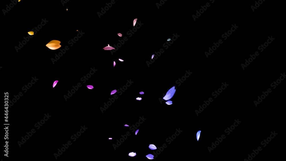 虹色の舞う花びら 桜 桜吹雪 花吹雪 Stock Illustration Adobe Stock