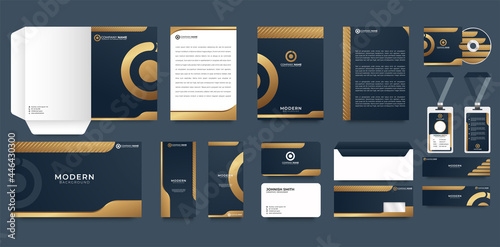 Corporate identity template with digital elements