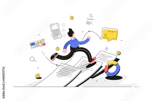 Man running on paper