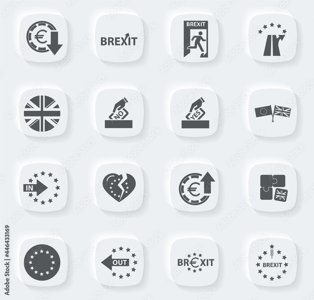 Brexit, icon set for web Brexit, icon set for web