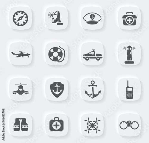 Coast Guard icons set