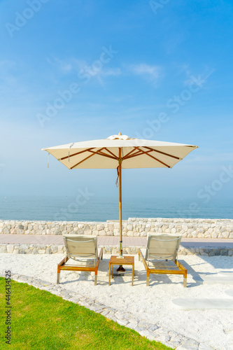 Beach chair with nice blue sky