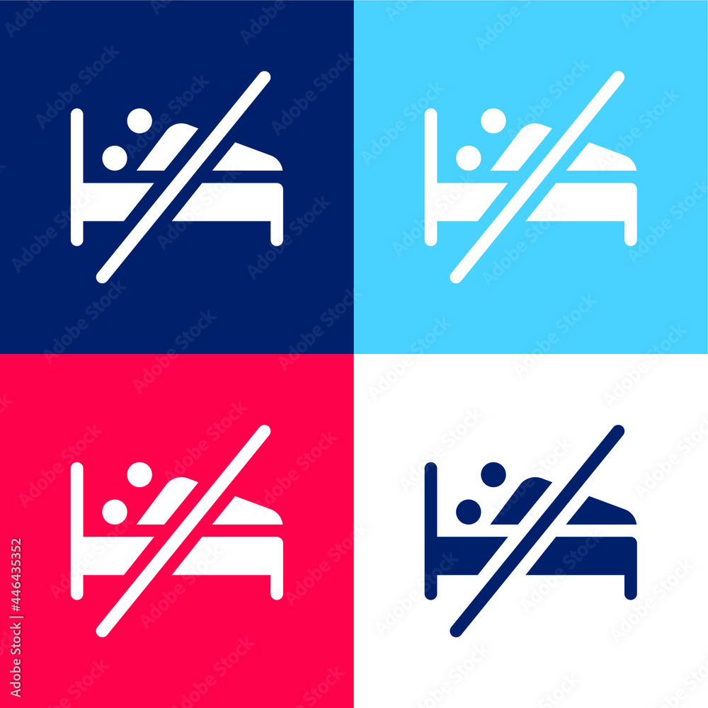 Abstinence blue and red four color minimal icon set Abstinence blue and red four color minimal icon set