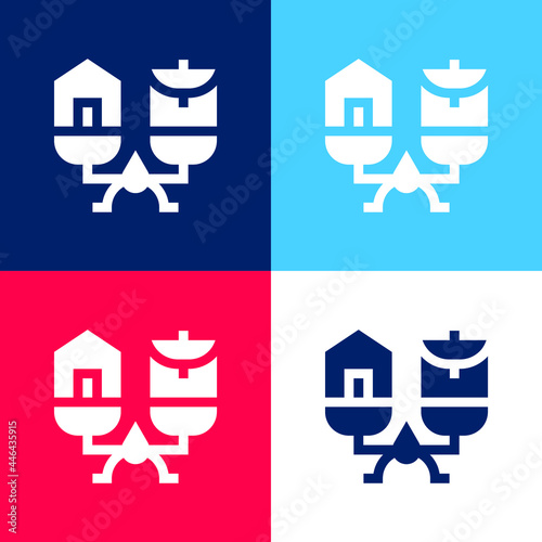 Balance blue and red four color minimal icon set