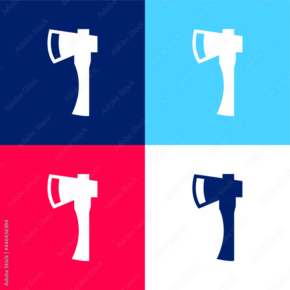 Ax blue and red four color minimal icon set Ax blue and red four color minimal icon set