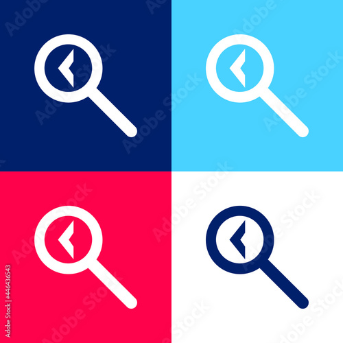 Back Search Interface Symbol blue and red four color minimal icon set
