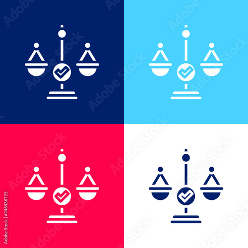 Balanced blue and red four color minimal icon set