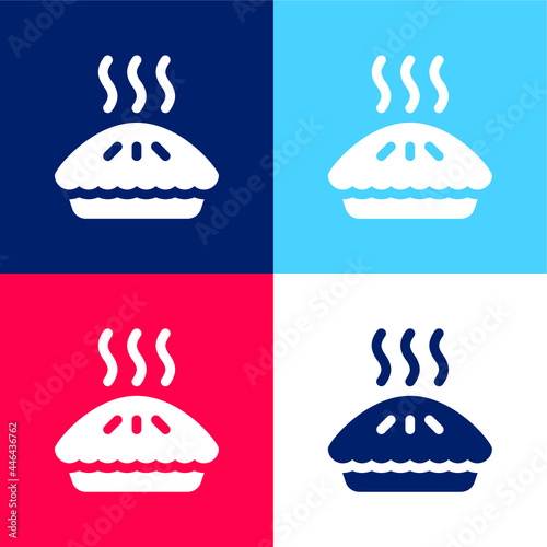 Apple Pie blue and red four color minimal icon set