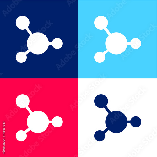 Blood blue and red four color minimal icon set