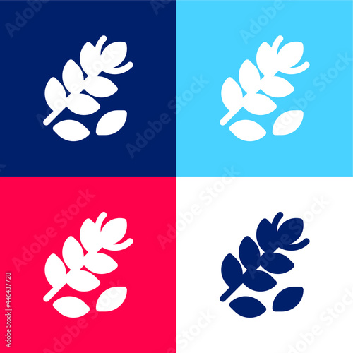 Branch blue and red four color minimal icon set