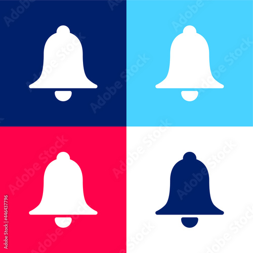 Break Bell blue and red four color minimal icon set
