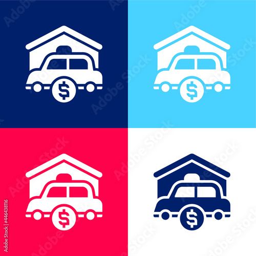 Assets blue and red four color minimal icon set