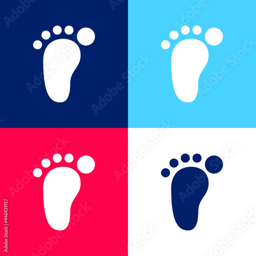 Barefoot blue and red four color minimal icon set