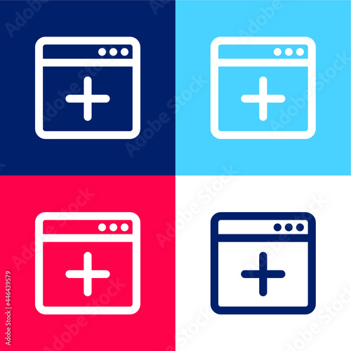 Add Window blue and red four color minimal icon set