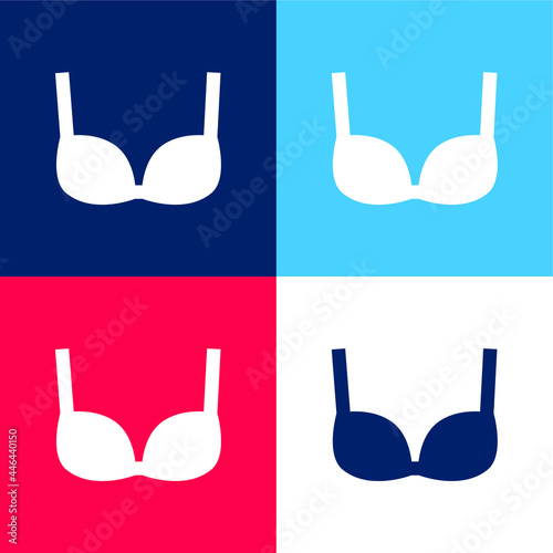 Bra blue and red four color minimal icon set