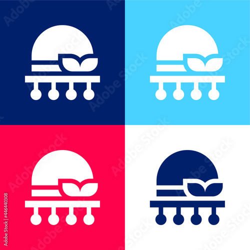 Bonnet blue and red four color minimal icon set