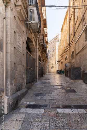 The Ha-Patriarkhya ha-Yevanit ha-Catholit Street near the Jaffa Gate in the old city of Jerusalem  Israel