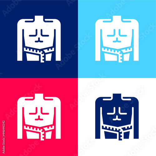 Body Mass blue and red four color minimal icon set