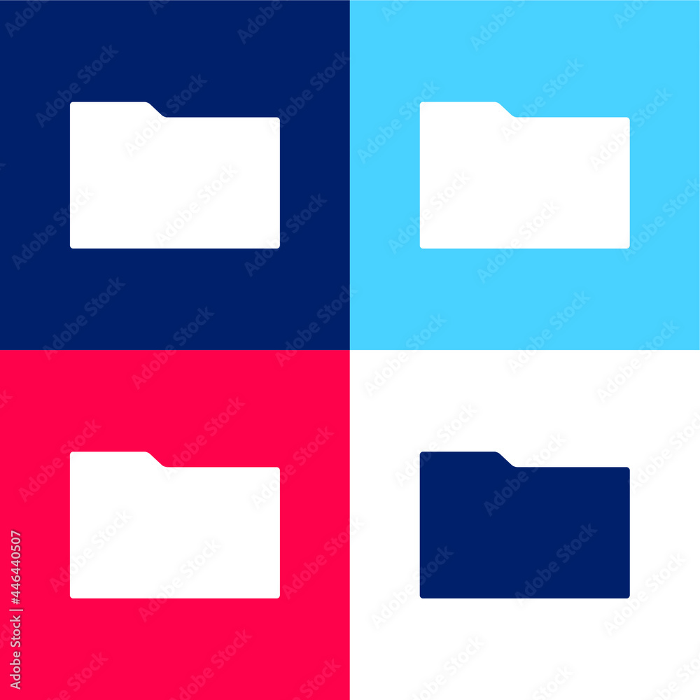Black Folder blue and red four color minimal icon set