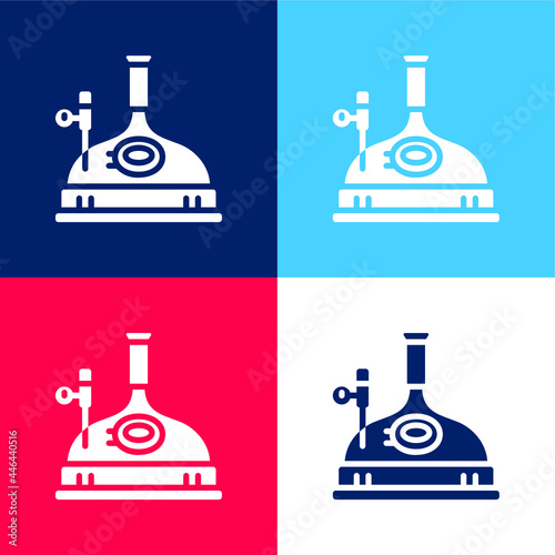 Brewing blue and red four color minimal icon set