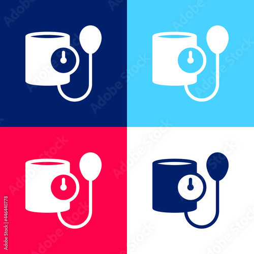 Blood Pressure blue and red four color minimal icon set
