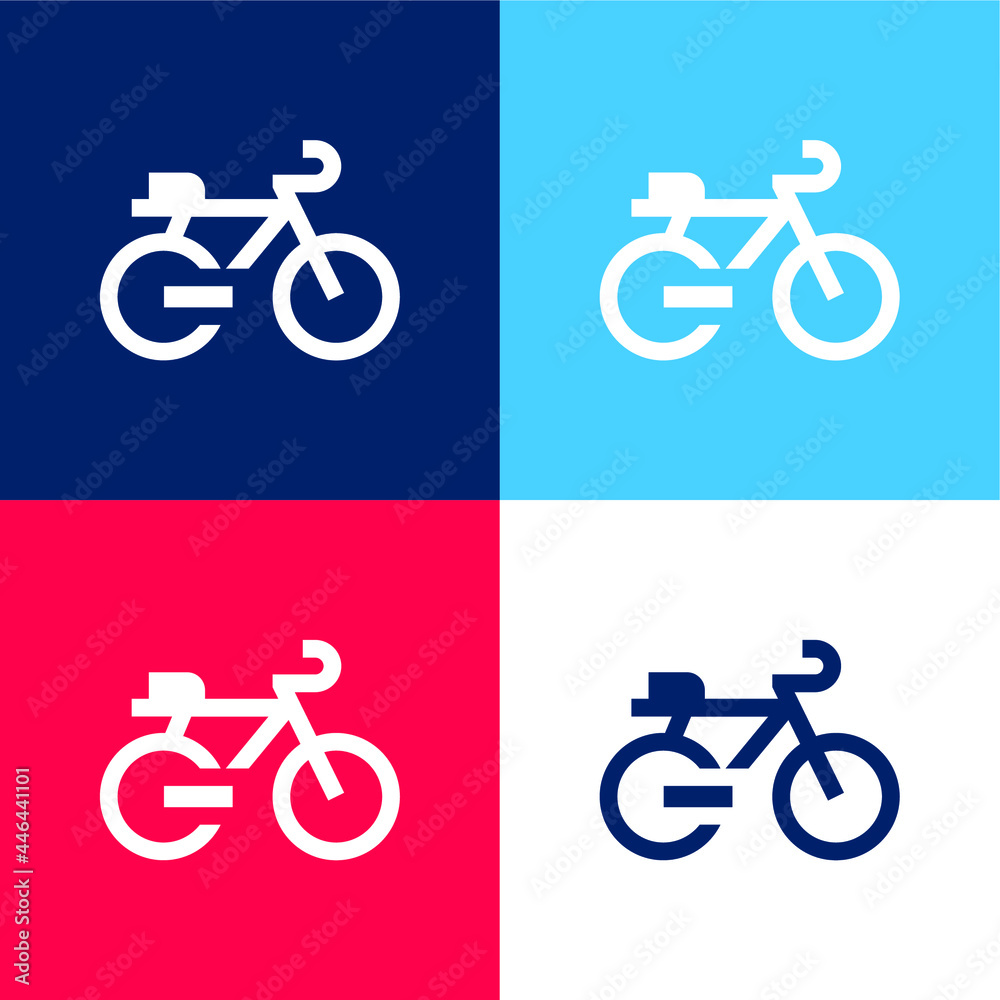 Fototapeta premium Bike blue and red four color minimal icon set