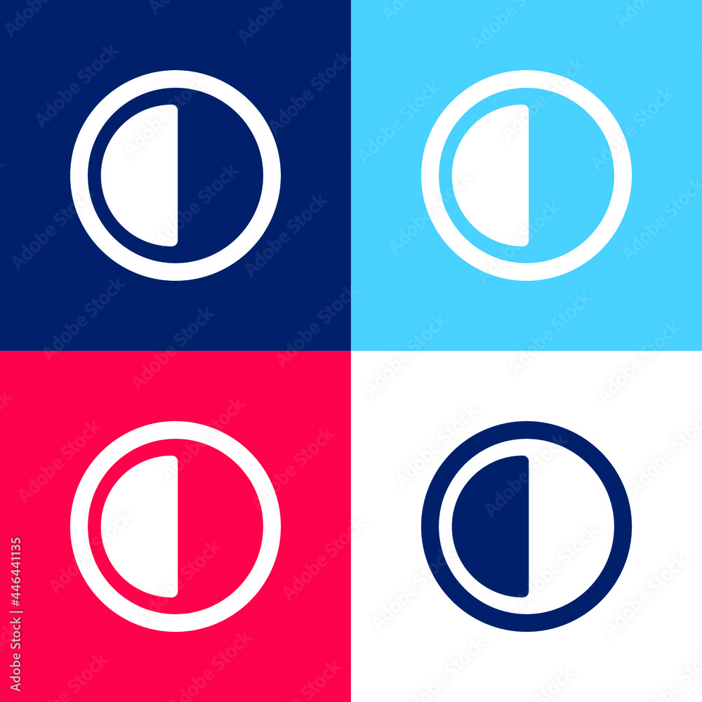 30 Minutes blue and red four color minimal icon set 30 Minutes blue and red four color minimal icon set