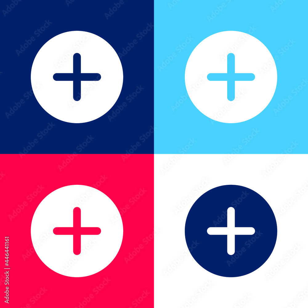 Add blue and red four color minimal icon set Add blue and red four color minimal icon set