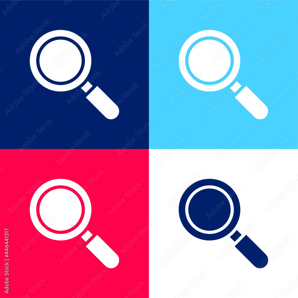 Active blue and red four color minimal icon set Active blue and red four color minimal icon set