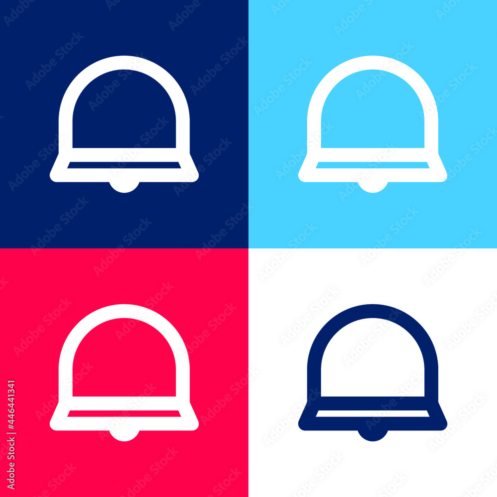 Alarm blue and red four color minimal icon set Alarm blue and red four color minimal icon set