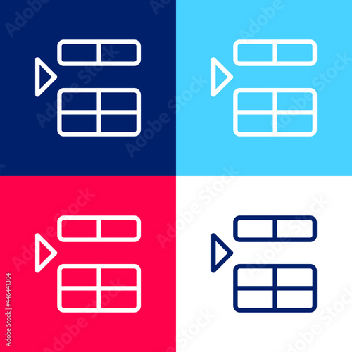Above blue and red four color minimal icon set