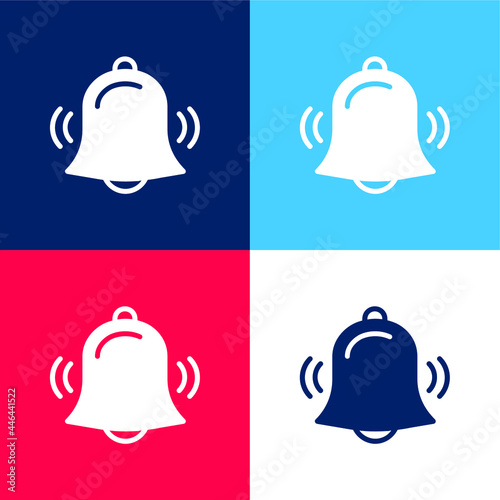 Alarm blue and red four color minimal icon set