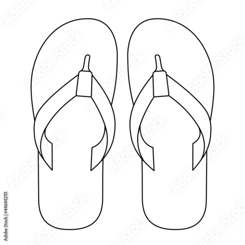 Blank WhiteFlip Flops Sandals Shoes Template Vector on White Background, Top View.