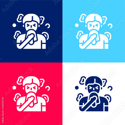 Antihistamines blue and red four color minimal icon set