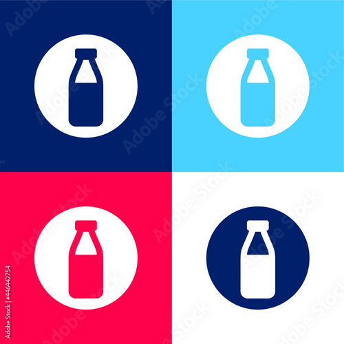 Allergens Milk blue and red four color minimal icon set