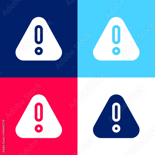 Attention blue and red four color minimal icon set