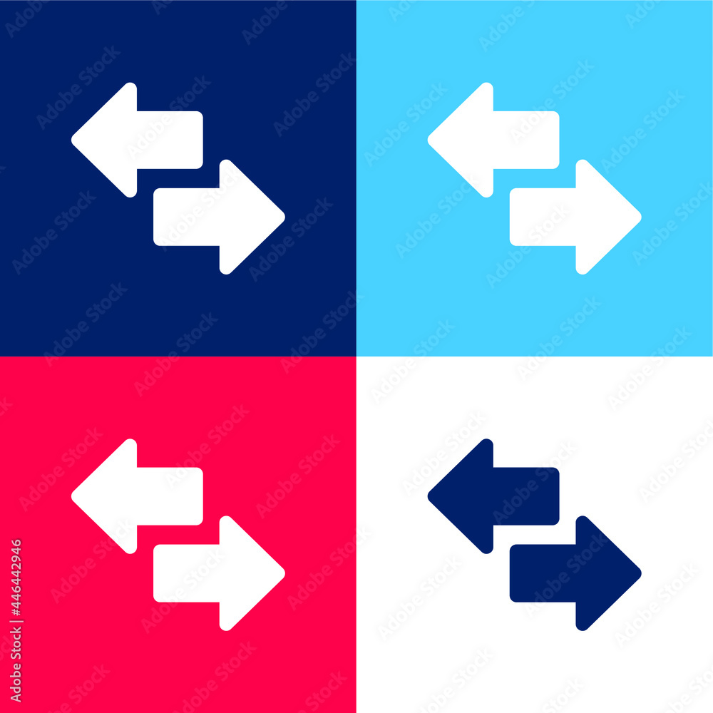 Arrows blue and red four color minimal icon set Arrows blue and red four color minimal icon set
