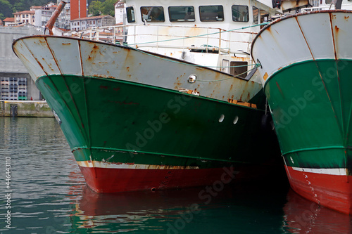 Ships in the harbor of Ondarroa, Spain photo