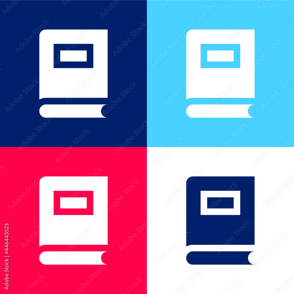 Book blue and red four color minimal icon set Book blue and red four color minimal icon set