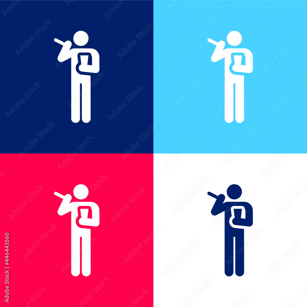 Birthday blue and red four color minimal icon set Birthday blue and red four color minimal icon set