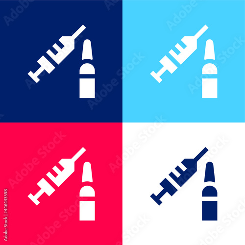 Botox blue and red four color minimal icon set