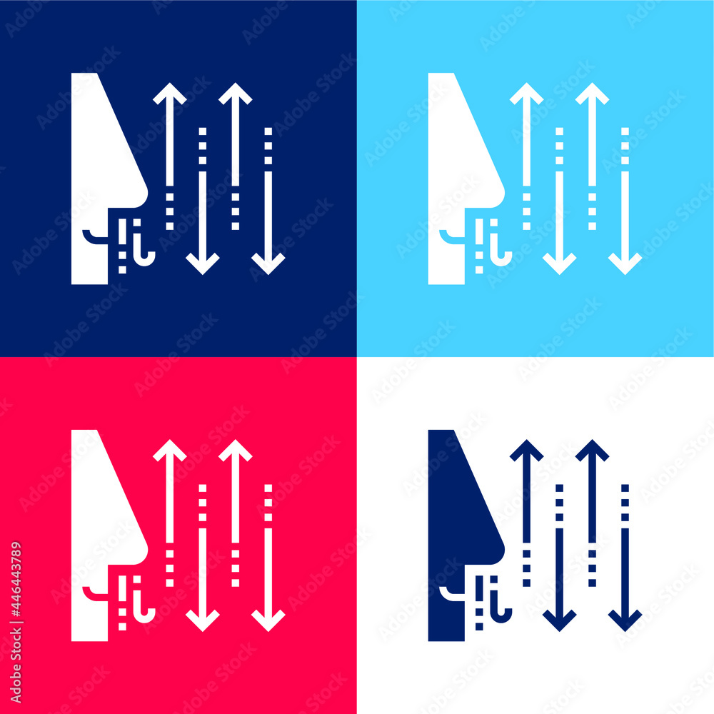 Breathing blue and red four color minimal icon set