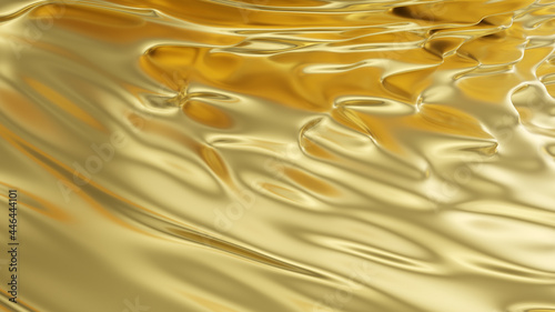 Abstract golden liquid background. Golden wave background. Gold texture. Lava, nougat, caramel, amber, honey, oil. 3d rendering