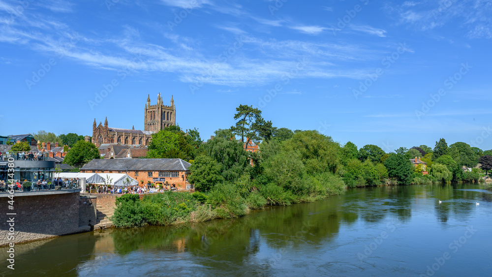 The river Wye landscape in Hereford