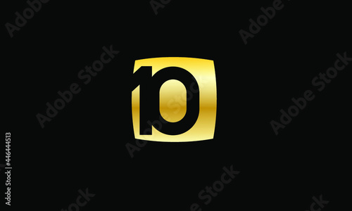 10 Number Gold Modern Logo
