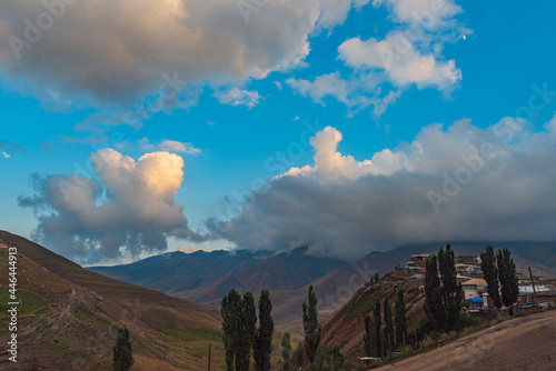 Ancient alpine village Khinalig in Azerbaijan photo