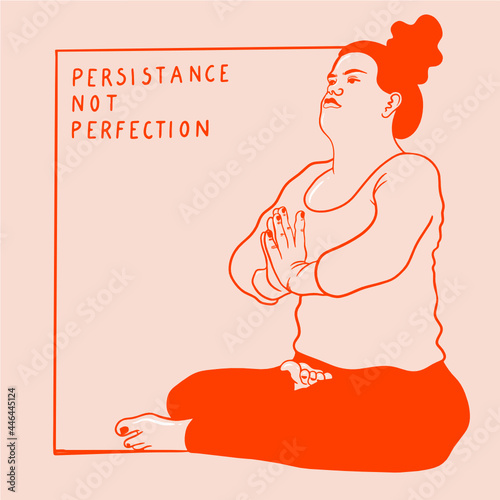 Persistence, not perfection. Autistic person in a meditational pose 