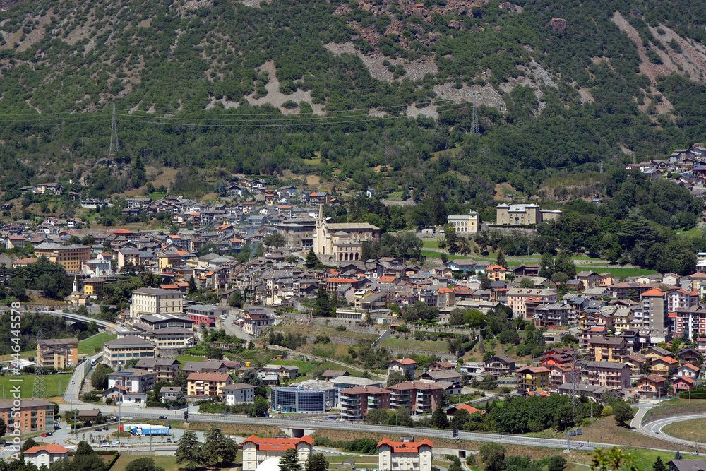 Chatillon, Aosta Valley, Italy- Top view of the city